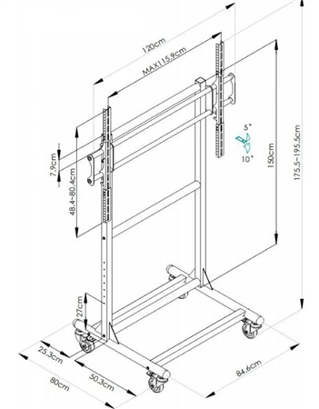 STAND LED TV VESA PLAB 1035 800X400 100KGS